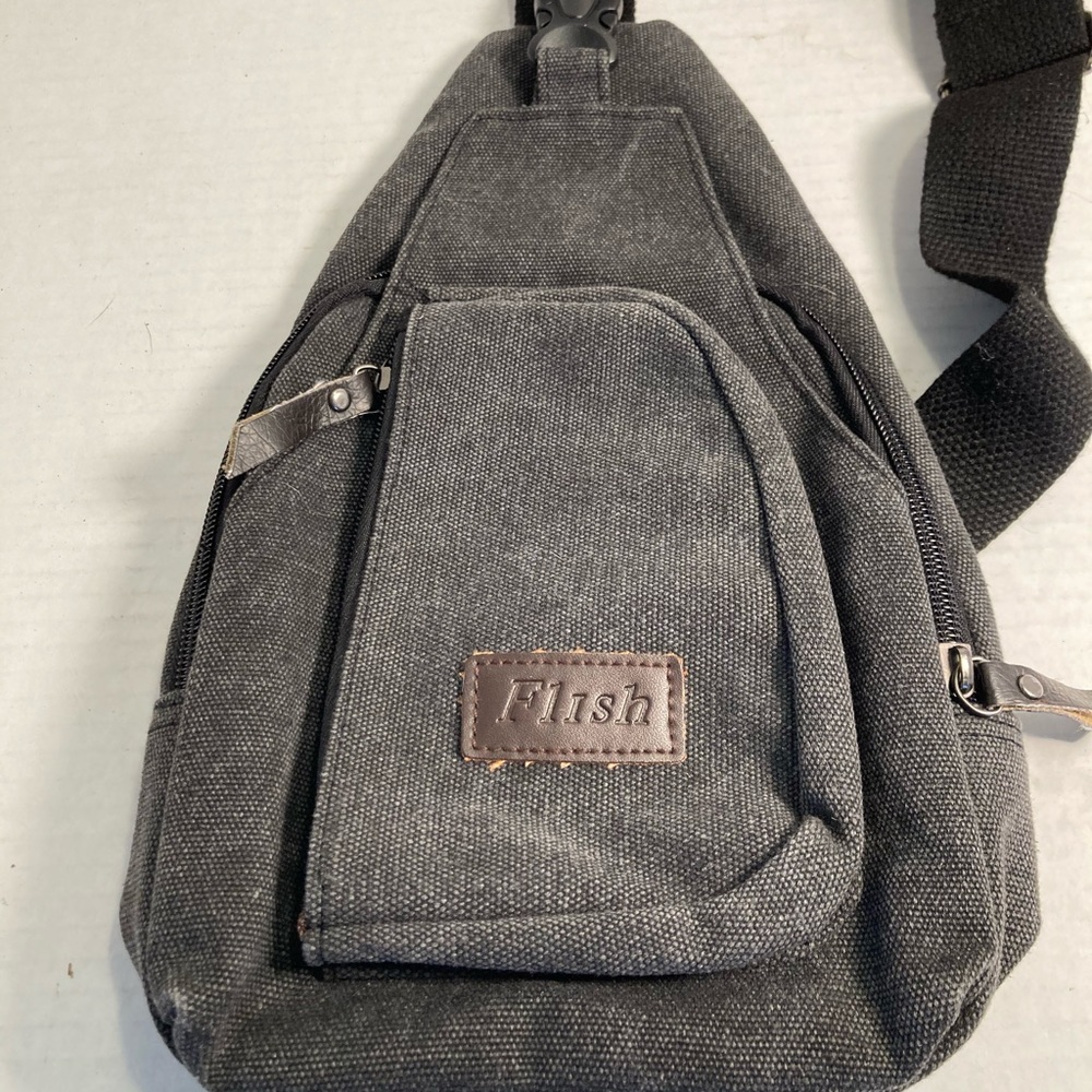 Flish Shoulder Bag canvas pockets cute!!